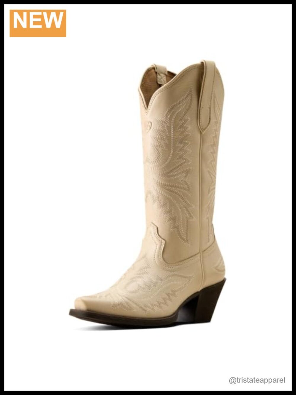 Women's Leather Round Up Collins D Toe Western Boots Calf High Pull-On